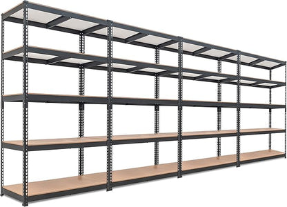 HOMEDANT 5-Tier Laminated Boltless Heavy Duty Metal Shelving Unit Adjustable Garage Storage Utility Rack Shelves Organization Multipurpose Shelf Warehouse Industrial 39.8" W x 18.2" D x 71.3" H 4Pack