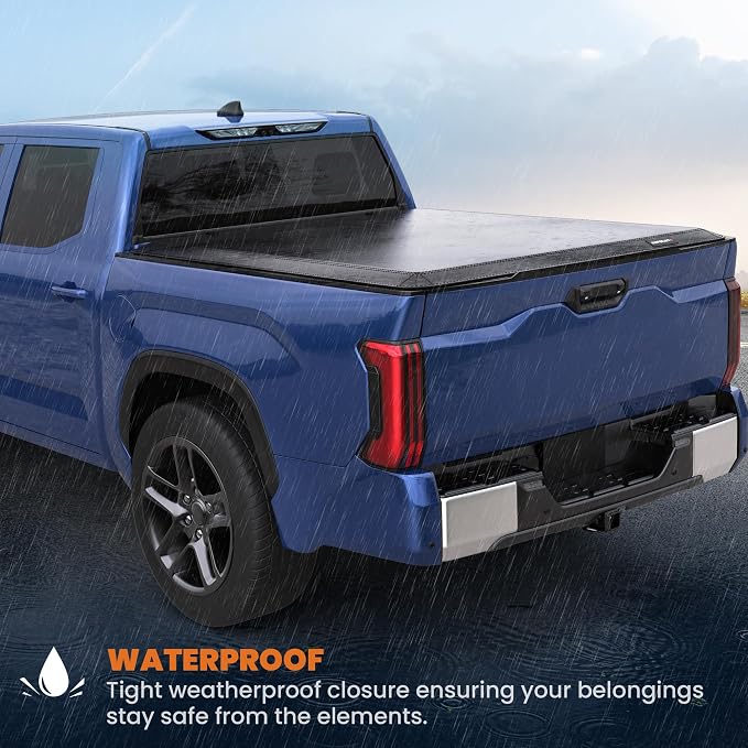 KUIPERAUTO Soft Tri Tonneau Cover Compatible for 2016-2023 Toyota Tacoma 6ft Truck Bed Cover(incl Utility Track System)