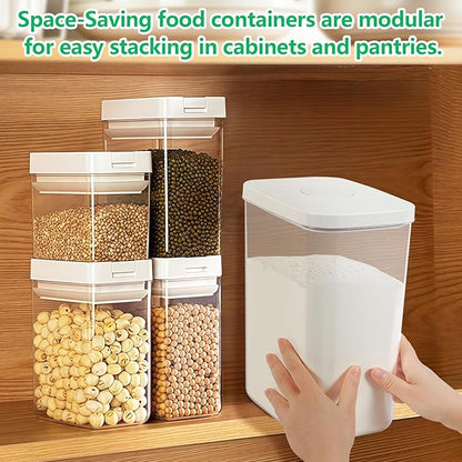 Airtight Flour Rice Storage Container with Pop-up Lid - 6 Qt | 11 Lbs Crystal-Clear Plastic Bread Container, Tall and Slim Storage Bin Fit for Kitchen Pantry Organization