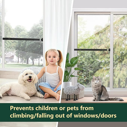 WooFog Adjustable Window Security Bars Vertical, Heavy Duty Sliding Patio Glass