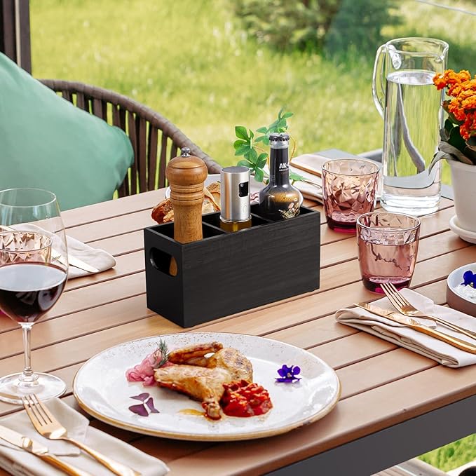 DRASTAR Silverware Holder, Wooden Utensil Caddy, Cutlery Holder
