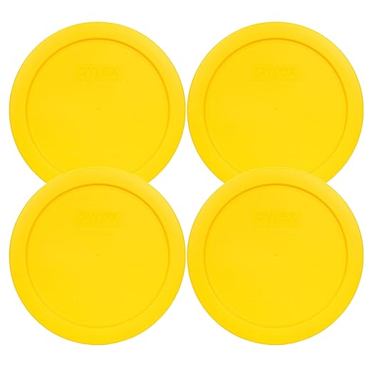 Pyrex 7201-PC 4 Cup Meyer Lemon Yellow Food Storage Replacement Lids