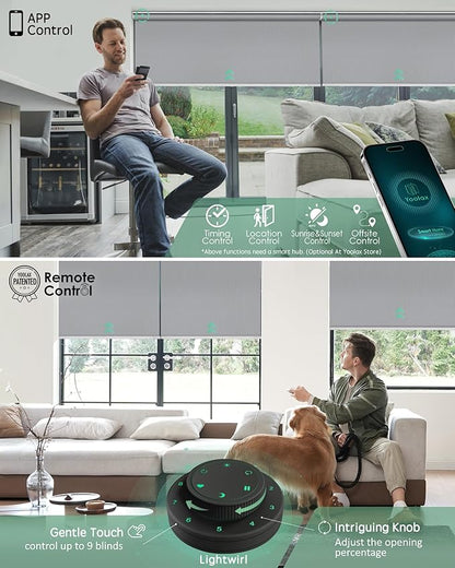 Yoolax Motorized Blinds with Remote, Automatic Window Shades Work with Alexa