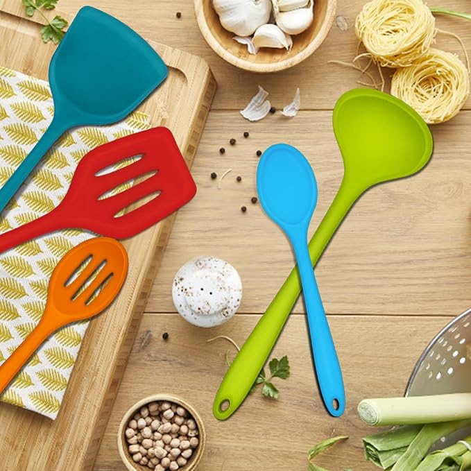 E-far 10 Pcs Silicone Cooking Utensils Set, Heat Resistant Kitchen Utensil Set
