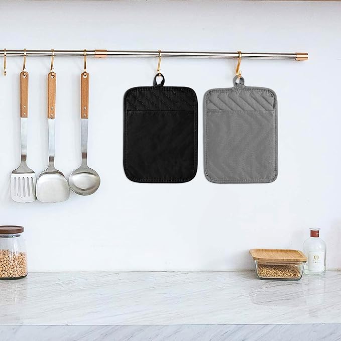 GROBRO7 5Pack Pot Holders for Kitchen Heat Resistant Cotton Potholder
