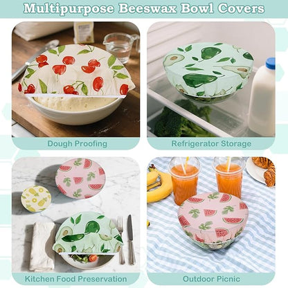 5-Size Reusable Beeswax Bowl Covers