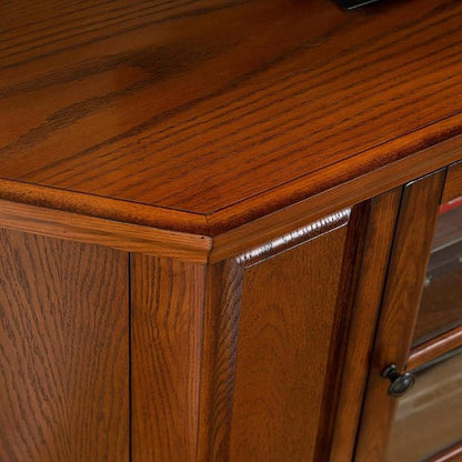 Opal Corner TV Stand for 50 Inch TVs, 46 Inch, Burnished Medium Oak,