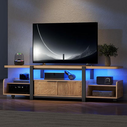 TV Stand with LED Lights and Storage cabinet