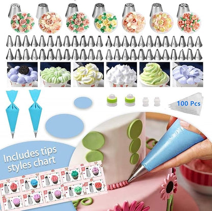 Cake Decorating Supplies, Cake Rotating Turntable, 48 Piping Icing Tips
