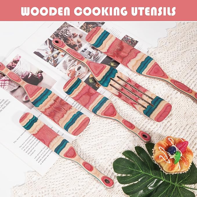MYRAINBOW A5-3 Spurtle Set, Wooden Utensils