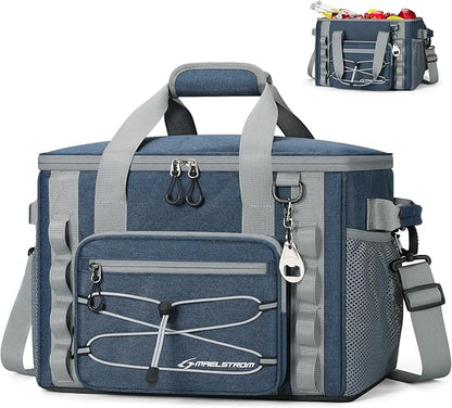 Maelstrom Soft Sided Cooler Bag, 30/40 Can Collapsible Insulated Ice Chest, Large Leakproof Camping & Travel Cooler for Kayaking & Beach