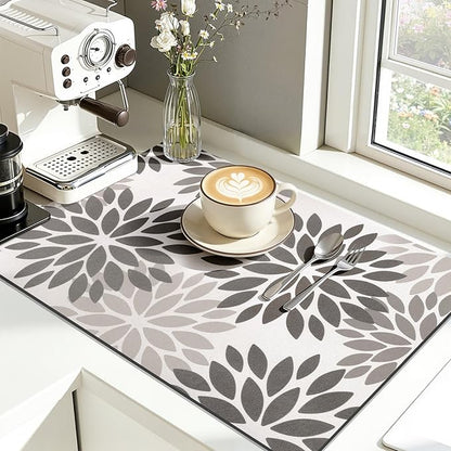 Findosom Floral Dish Drying Mat, Cuttable Drying Mat