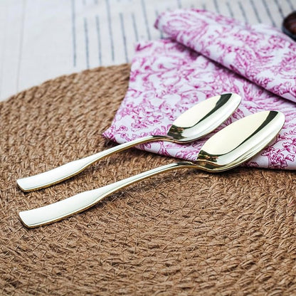 Alata Kate Champagne Gold Mirror 40-Piece Silverware Set,Service for 8,Stainless Steel Flatware Set,Mirror Cutlery Set,Dishwasher Safe