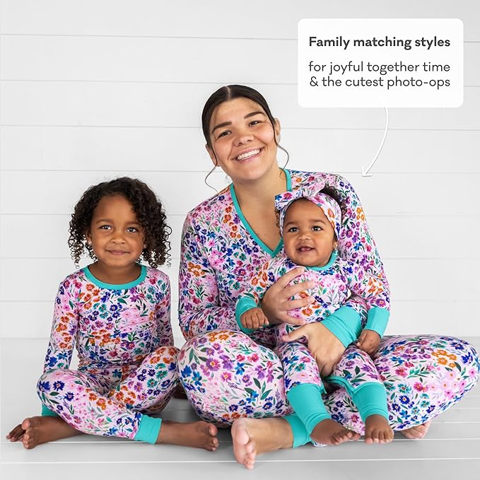 Little Sleepies Two-Piece Pajama Set for Boys & Girls, Soft Viscose from Bamboo Toddler Pajamas for Kids, Family Matching PJs