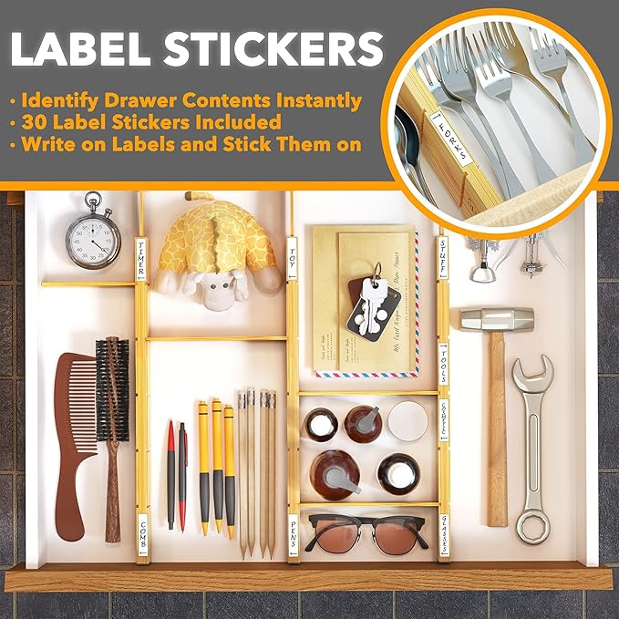 SpaceAid Bamboo Drawer Dividers