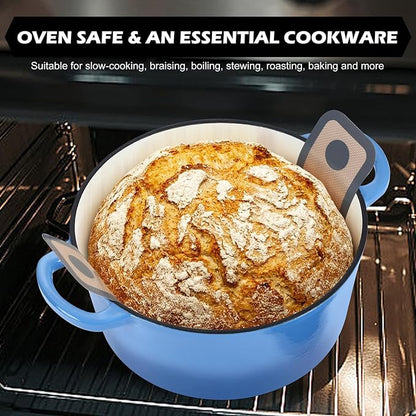 TeamFar 5Qt Dutch Oven, Enameled Cast Iron Dutch Oven