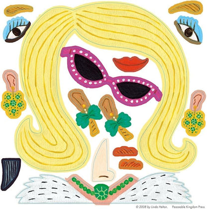 Peaceable Kingdom Sticker Fun Funny Faces Reusable Sticker Tote