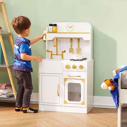 Teamson Kids Versailles Classic Kids Wooden Play Kitchen, White