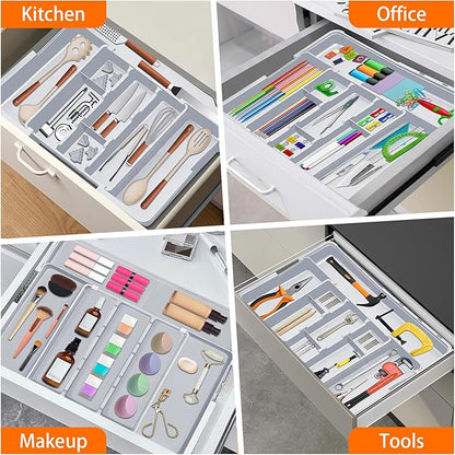 Spaclear Large Utensil Drawer Organizer Expandable Silverware Organizer