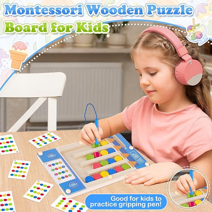 Montessori Wooden Sensory Autism Toys: 4 5 6 Year Old Girl Boy Birthday Gifts | Toys for 4-5-6-7 Year Old Boys Girls, Magnetic Puzzles for Kids Ages 4-7, Preschool Educational Learning Autistic Toy