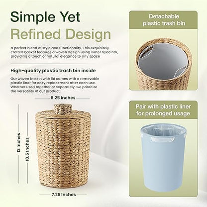 2 Gallons Wicker Waste Basket