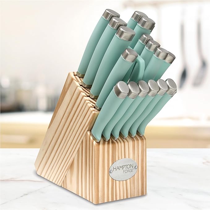 Hampton Forge EpicurePistachio–17Piece BlockSet