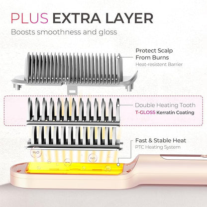 TYMO Ring Plus Ionic Hair Straightener Brush