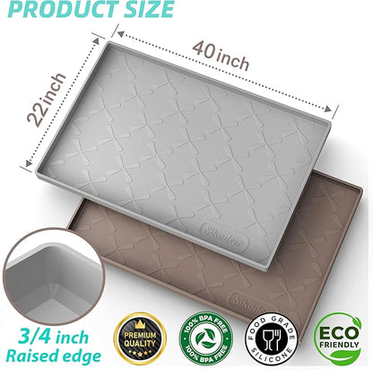 SIKADEER 40" x 22" Under Sink Mat Waterproof, Silicone Mat Kitchen Drawer Shelf