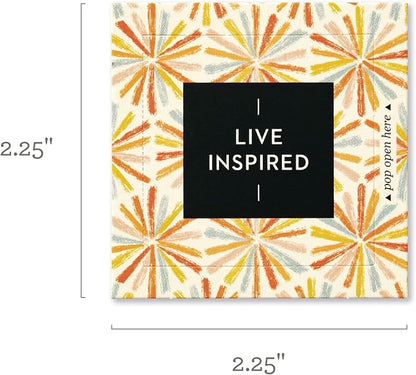 Compendium ThoughtFulls Pop-Open Cards – Live Inspired – 30 Pop-Open Cards, Each with a Different Inspiring Message Inside, 2.25” x 2.25”