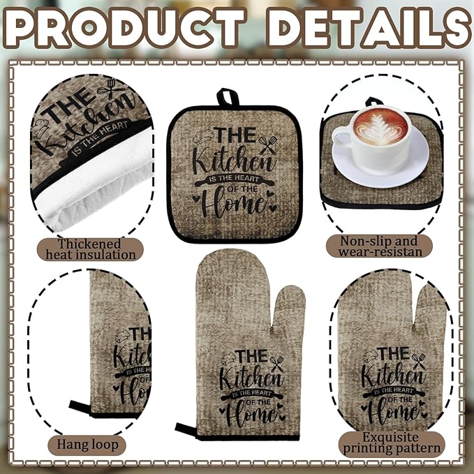 Fourluoo 10 Pcs Farmhouse Kitchen Decor and Accessories Set 4 Kitchen Towels 2