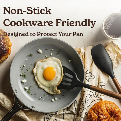 Silicone Kitchen Utensils Set & Holder: Cooking Utensils Set