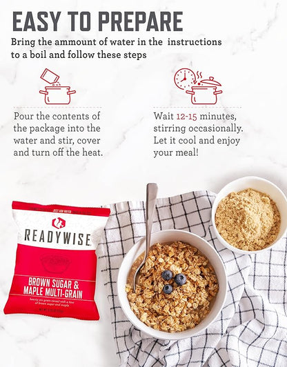 ReadyWise Emergency Food Supply - 120 Servings Breakfast Bucket, Freeze Dried & Dehydrated Meals, Survival Food Kit for Backpacking, Camping Essentials & Prepping Supplies, up to 25 Year Shelf Life