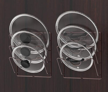 Simple Houseware Cabinet Door/Wall Mount Pot Lid Organizer Rack, Bronze