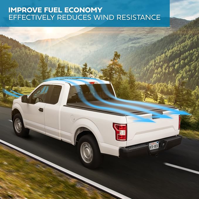 MotorBox Stripe Truck Tonneau Cover for Ram 1500 (2009-2026) / Ram 2500 & 3500 (2009-2026) with Extra Short 5.7 ft Bed Length, All-Weather Soft Roll-Up Truck Bed Cover