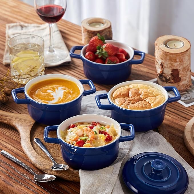 Lareina Mini Cocotte - 12oz Ceramic Casserole Dishes - Kitchen Casserole Sets -