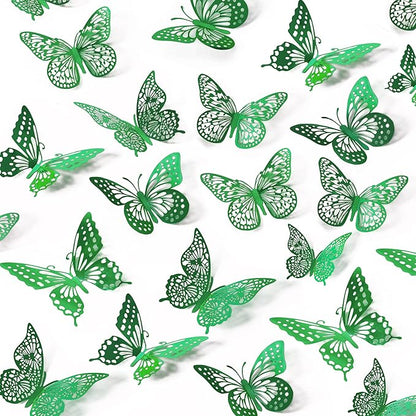 SAOROPEB 3D Butterfly Wall Decor - 48 Pcs, 4 Styles, 3 Sizes, Removable Stickers for Birthdays & Parties