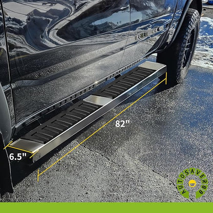 AUTOSAVER88 6.5" Running Boards Compatible with 2019-2026 Chevy Silverado/GMC Sierra 1500, 2020-2026 2500HD 3500HD Extended/Double Cab, Chrome Side Step Nerf Bars