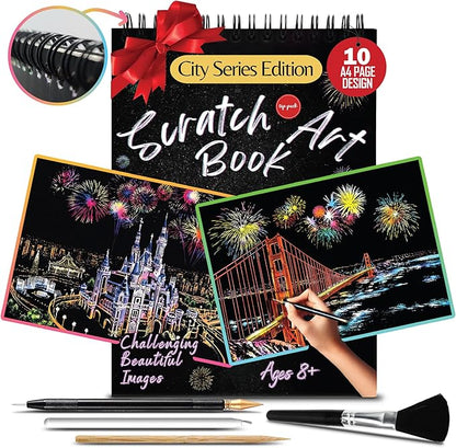 Scratch Art Book for Adults - Colorful City Series Scratch Art | Scratch Painting Foil Art for Adults | Scratch and Sketch City Series Books | Foil Engraving Scratch Art Adult (City Series)