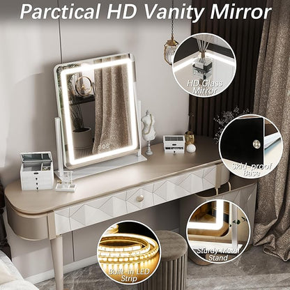FENNIO Vanity Mirror with Lights 22 Inch- LED Lighted Makeup Mirror, Large