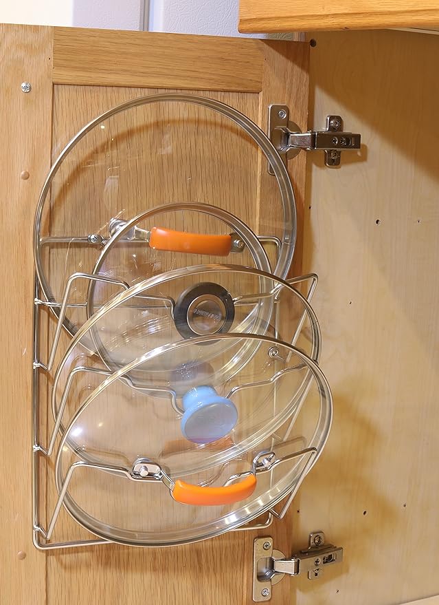 Simple Houseware 2-Pack Cabinet Door/Wall Mount Pot Lid Organizer Rack