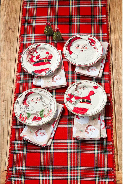Mud Pie Santa Salad Christmas Plate, Wreath, 8" dia
