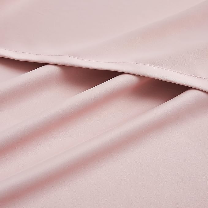 DUALIFE Pink Curtains for Bedroom 72 Inch Length Room Darkening Curtain for