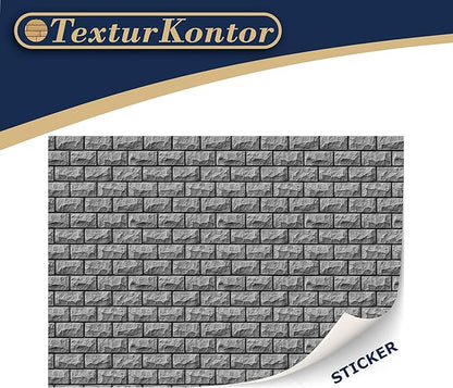 3 Sheets Self-Adhesive Wall Cladding for Dollhouse 1:12 Scale (Historic Rock Wall)