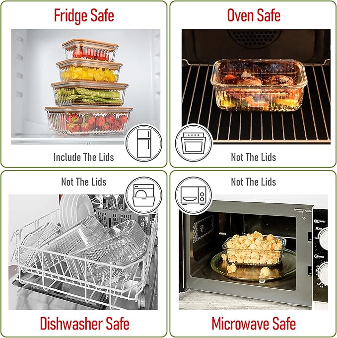 Set of 4 Stackable Space-Saving Nesting Glass Bowls