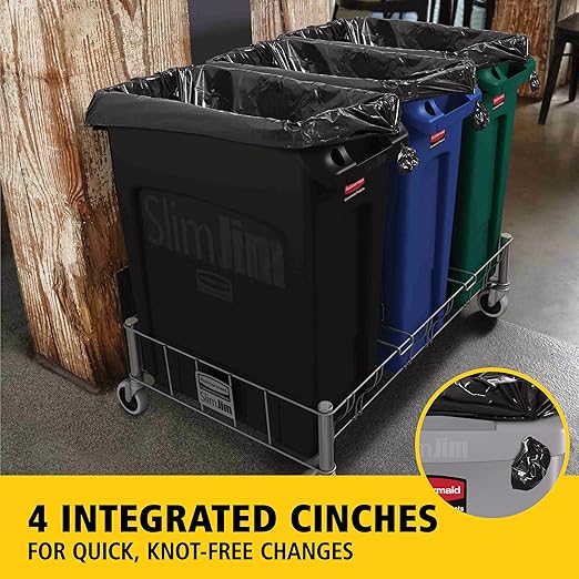 Rubbermaid Commercial Products Slim Jim Plastic Rectangular Trash/Garbage Can