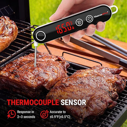 ThermoPro TP18 Instant Read Meat Thermometer Digital with Thermocouple Sensor, Cooking Food Thermometer for Grill, Smoker, BBQ, Oil Deep Frying, Candy, Kitchen Thermometer