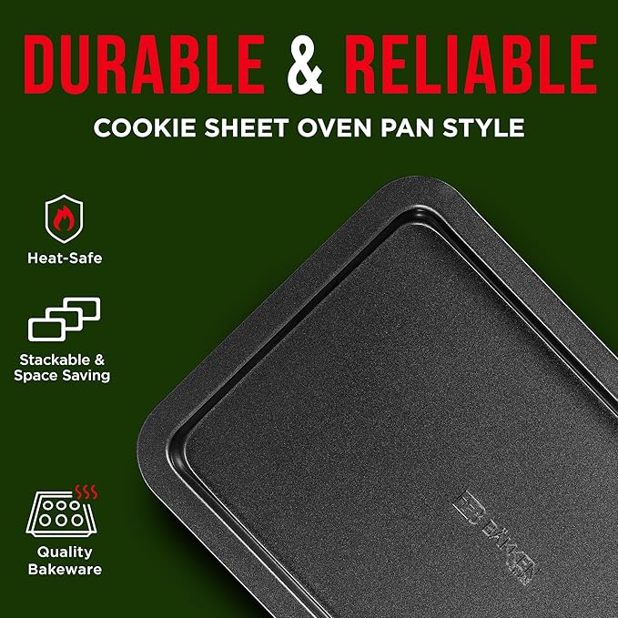 3 Piece Set Nonstick Carbon Steel Oven Bakeware -Professional Quality Kitchen