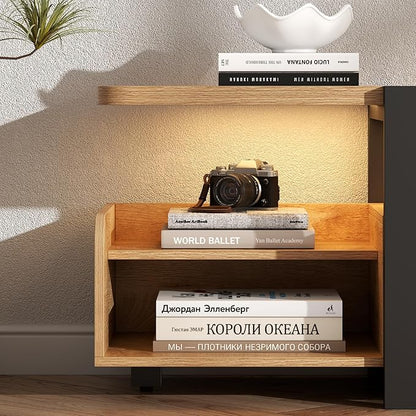 TV Stand with LED Lights and Storage cabinet
