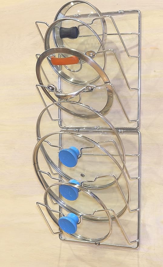 Simple Houseware 2-Pack Cabinet Door/Wall Mount Pot Lid Organizer Rack