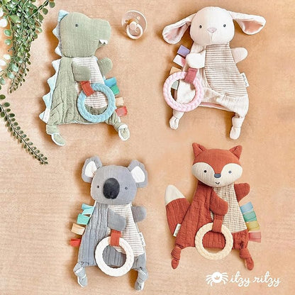 Itzy Ritzy - Bitzy Crinkle Sensory Toy Koala with Crinkle Sound for Babies & Toddlers - Features Soft Braided Teething Ring & Textured Ribbons, Designed for Ages 0 Months and Up, Koala